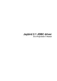 Jaybird 2.1 JDBC driver Java Programmer's Manual - Firebird