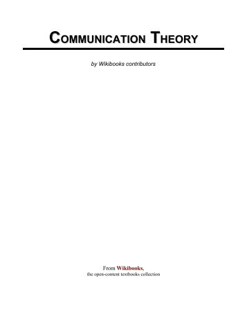 COMMUNICATION THEORY - The Free Information Society