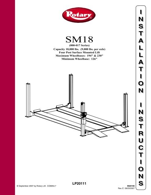 ROTARY - SM18 INSTALLATION MANUAL.pdf - Atlantic Auto ...