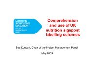 Comprehension and use of UK nutrition signpost labelling schemes