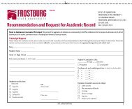 Academic Record Request Form - Frostburg State University