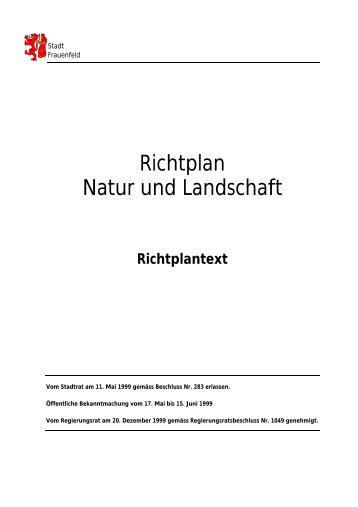 Richtplan Natur und Landschaft - Stadt Frauenfeld