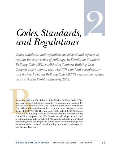 Codes, Standards, and Regulations - Florida Building Code ...
