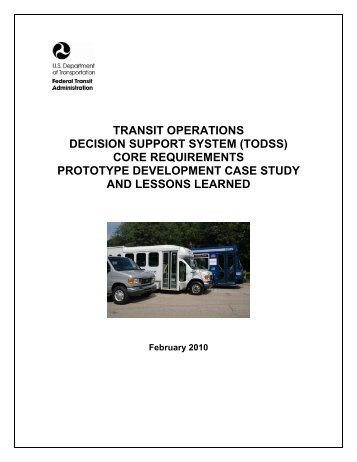 Transit Operations Decision Support System (TODSS) Core ...