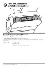 Parts and Accessories Installation Instructions - BMW Retrofit guides