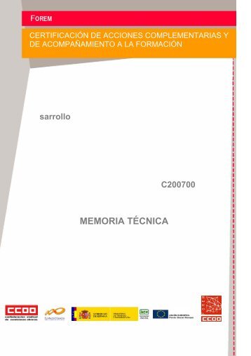 MEMORIA TÉCNICA - Forem