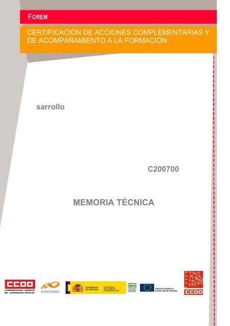 MEMORIA TÉCNICA - Forem