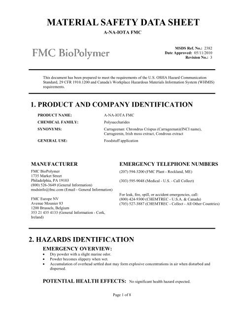 A-NA-IOTA FMC - FMC Corporation