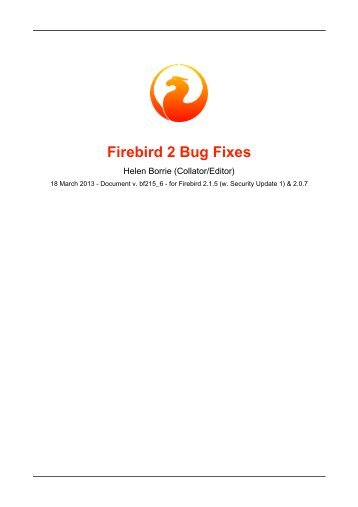 Firebird 2 Bug Fixes