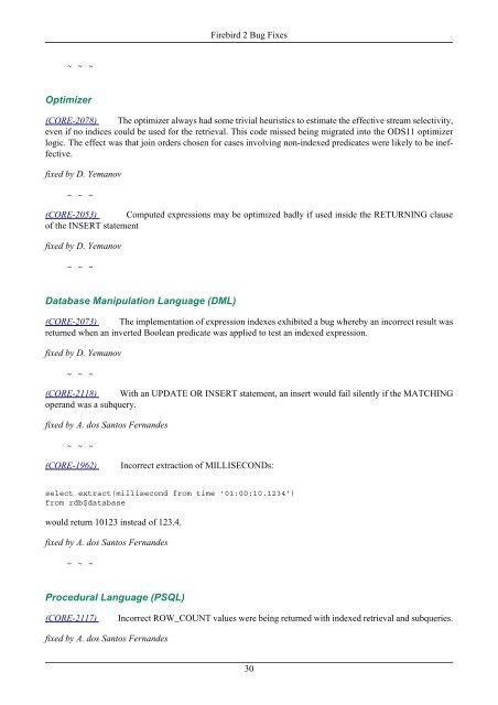 Firebird 2 Bug Fixes