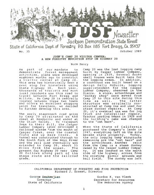 JDSF Newsletter - State of California