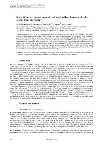 Study of the mechanical properties of single cells as biocomposites ...