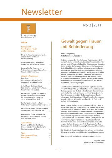 Newsletter 2/2011 - Frauenhauskoordinierung