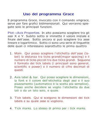 Uso del programma Grace - Fisica