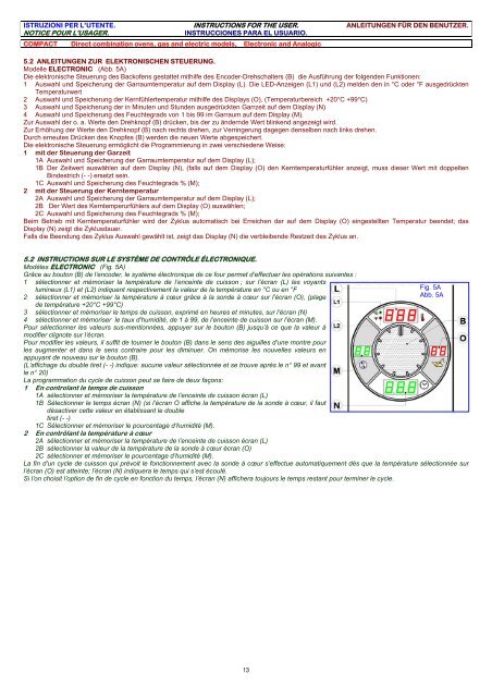 convection-steam oven operating and maintenance instructions ...