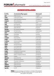 arzneistoffklassen arzneistoffklassen - FORUM!pharmazie