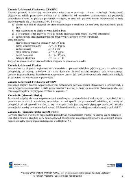 Ćwiczenia z Fizyki II Elektryczność i Magnetyzm Seria 6, 2013