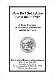 How Do I Get Advice From the FPPC? - Fair Political Practices ...