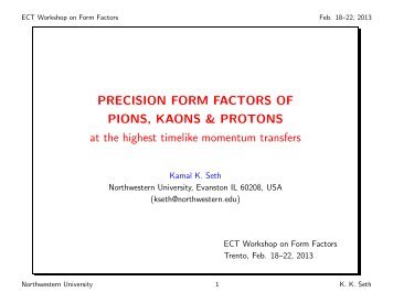New results for the form factors of Pion, Kaon, and Proton at ... - Fisica
