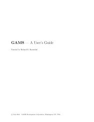 GAMS — A User's Guide