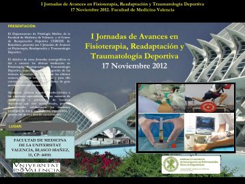 I Jornadas de Avances en Fisioterapia, Readaptación y ...