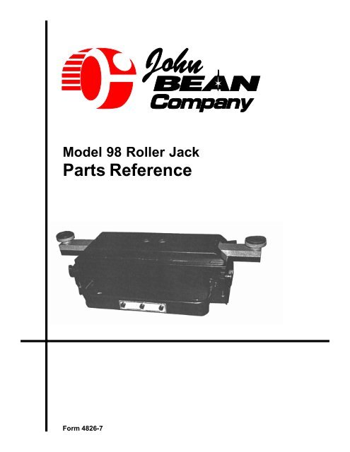 Model 98 roller jack parts reference - Flamingo Shop Serv