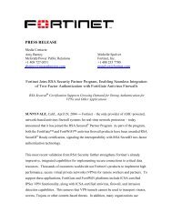 PRESS RELEASE Fortinet Joins RSA Security Partner Program ...