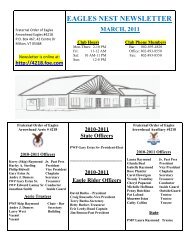 EAGLES NEST NEWSLETTER - Fraternal Order of Eagles