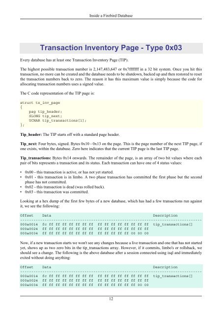 Page Inventory Page - Type 0x02 - Firebird