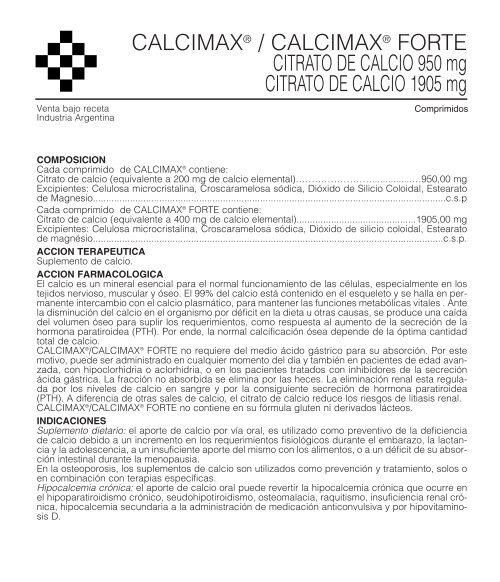CALCIMAX FORTE prosp. 12/05 - Gador SA