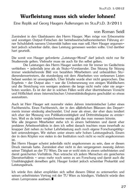 Ausgabe 1 - Fachschaft Raumplanung