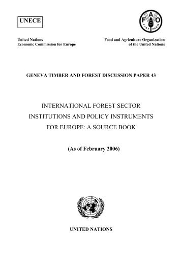 International Forest Sector Institutions and Policy Instruments for ...