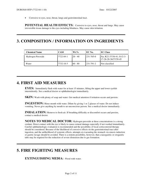 material safety data sheet - FMC Corporation