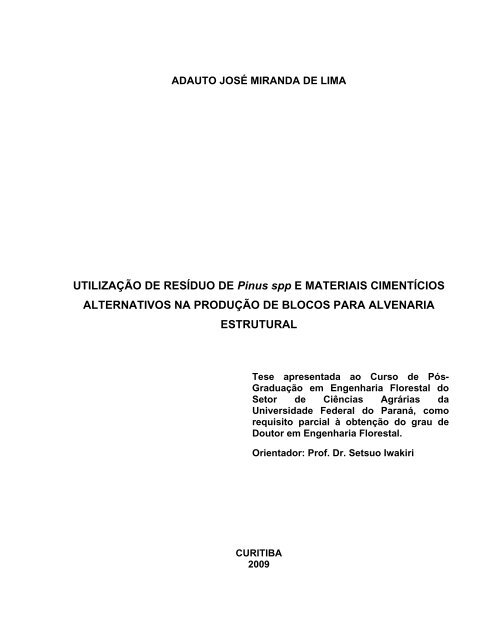 Tese em PDF - departamento de engenharia florestal - ufpr ...