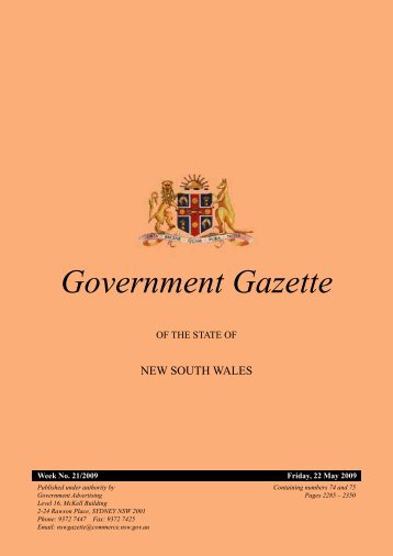 22nd May - Government Gazette