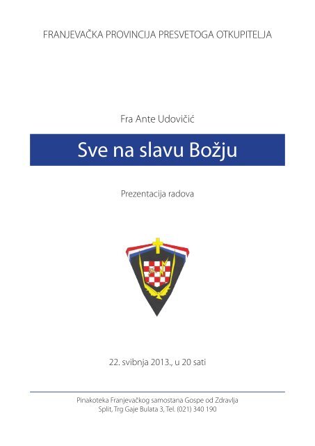 zbirke pjesama, slike, makete - Franjevačka provincija Presvetog ...