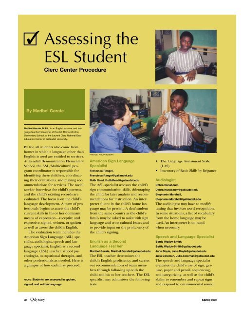 Deaf ESL Students - Gallaudet University