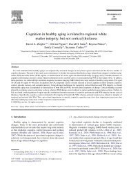 Cognition in healthy aging is related to regional white matter ...