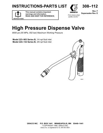 High Pressure Dispense Valve - Atlantic Auto Suppliers