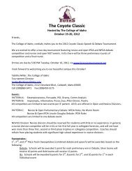 Coyote Classic Invitation - ForensicsTournament.net