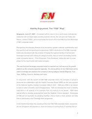 Healthy Enjoyment, The ?F&N? Way! - Fraser and Neave Limited