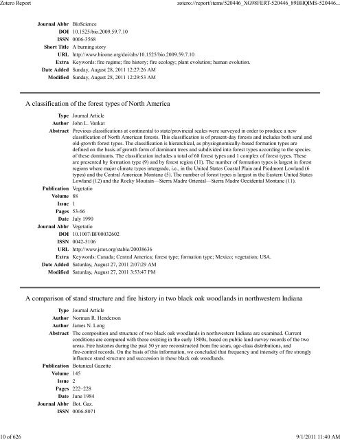 Final Report Supplement - Joint Fire Science Program