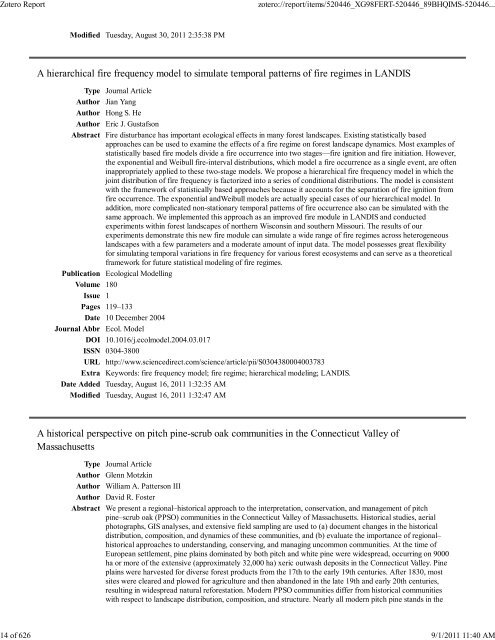 Final Report Supplement - Joint Fire Science Program