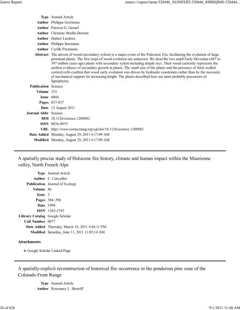 Final Report Supplement - Joint Fire Science Program