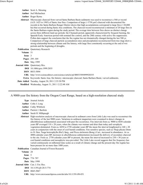 Final Report Supplement - Joint Fire Science Program