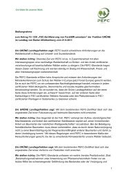 Stellungnahme des PEFC - Forstkammer Baden-Württemberg
