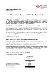 Notice of Books Closure and Distribution Payment Date - Frasers ...