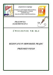 Ćwiczenie EL-2 - Instytut Fizyki - Politechnika Częstochowska