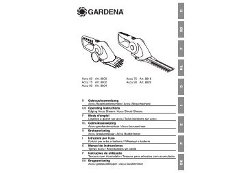 Gebrauchsanweisung - Gardena-ersatzteile.ch
