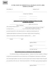 Sealing Case with Dismissal - Franklin County, Ohio